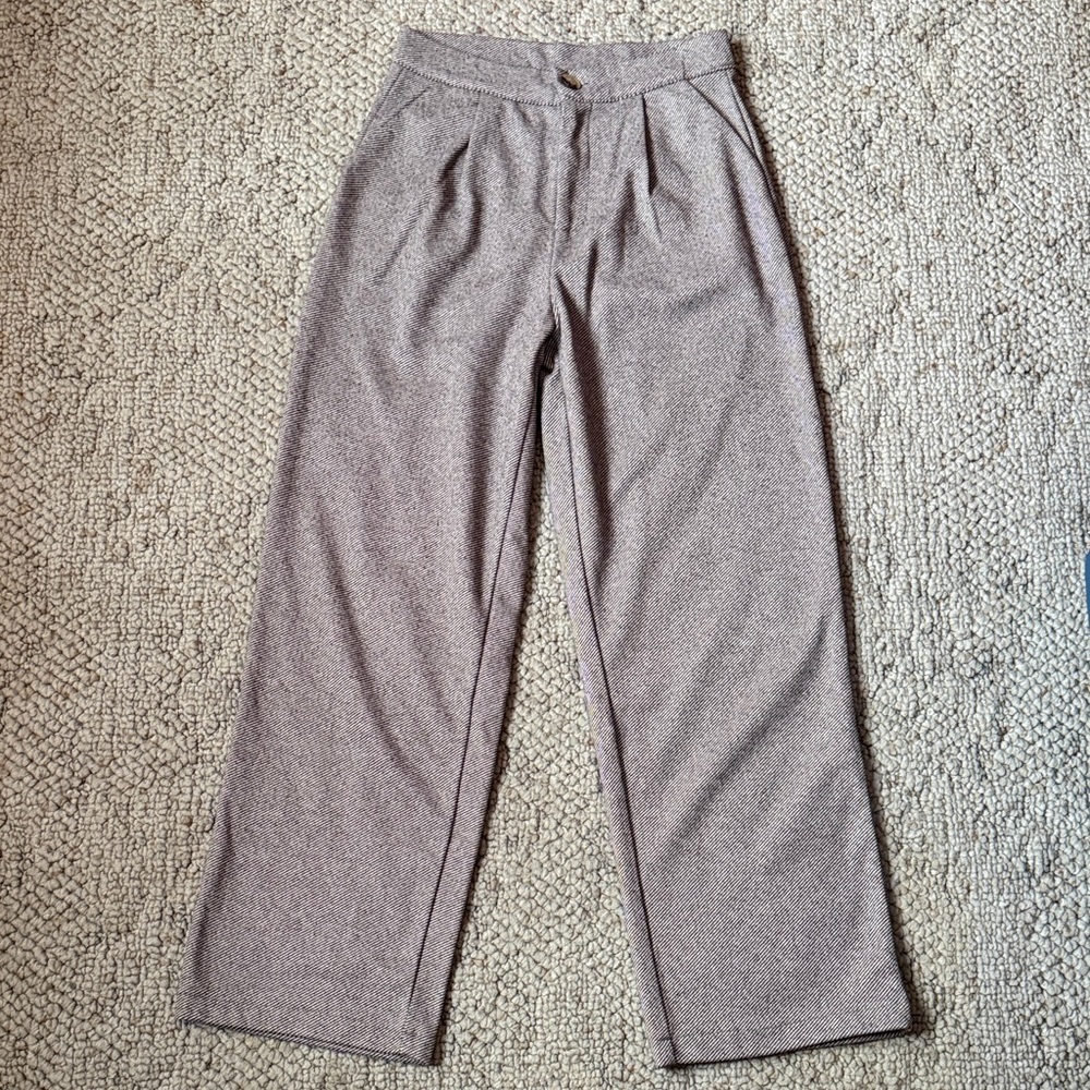 Dazy Pleated High Waist Straight Leg Pants